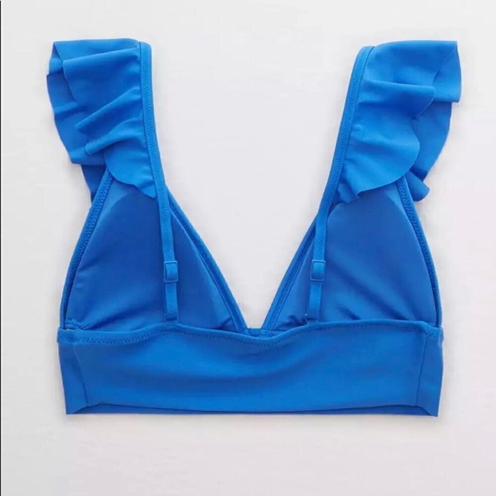 aerie - Blue Ruffle Triangle Bikini Top​​​​​​​ - Picture 11 of 11
